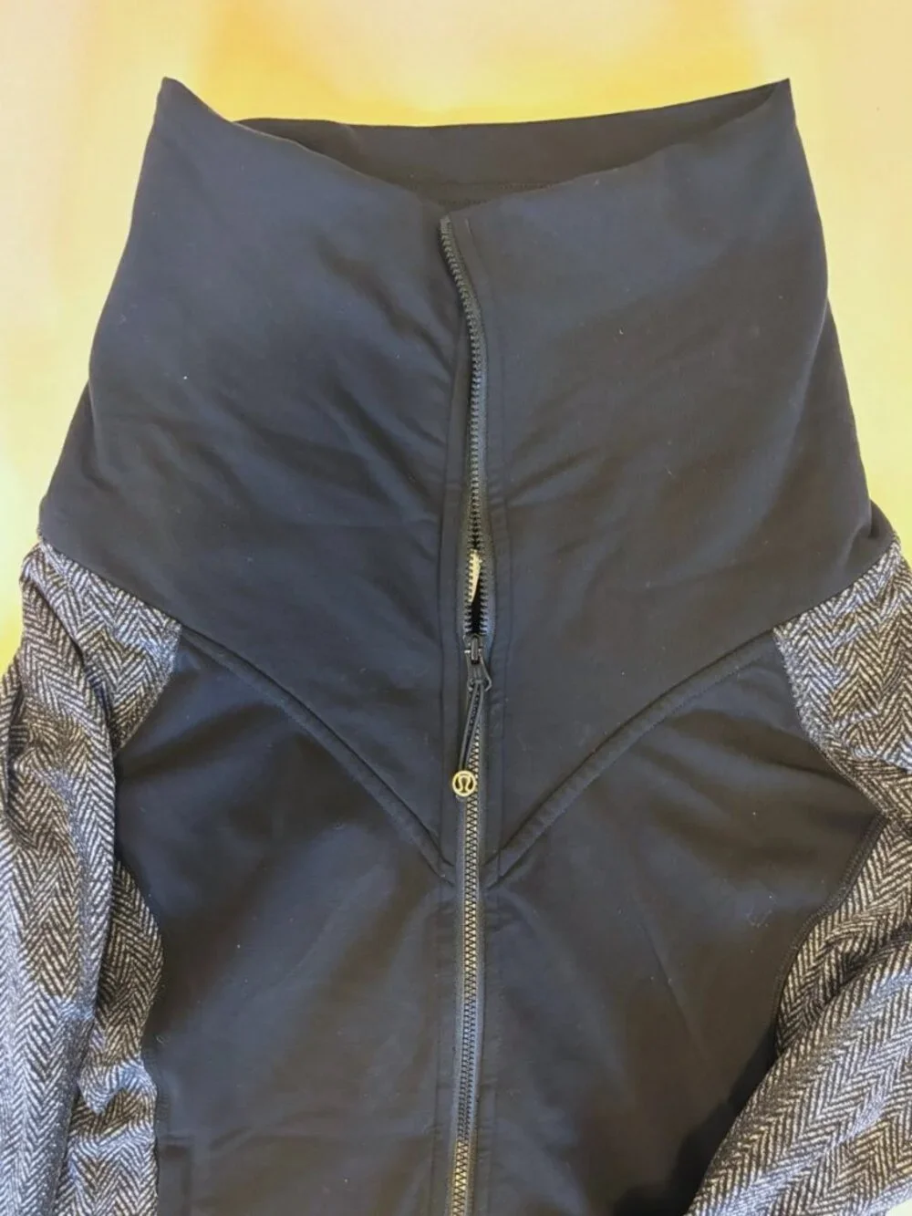 lululemon Define Jacket Black Herringbone Colorblock Full Zip, Size 4
